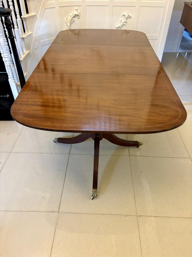 Quality Antique Edwardian 12 Seater Triple-Pedestal Dining Table